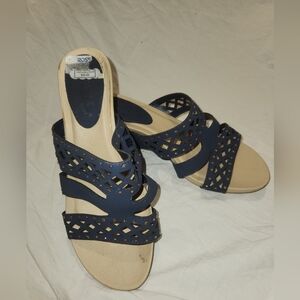 Madeline Stuart 8W Navy Blue Wedge Heels